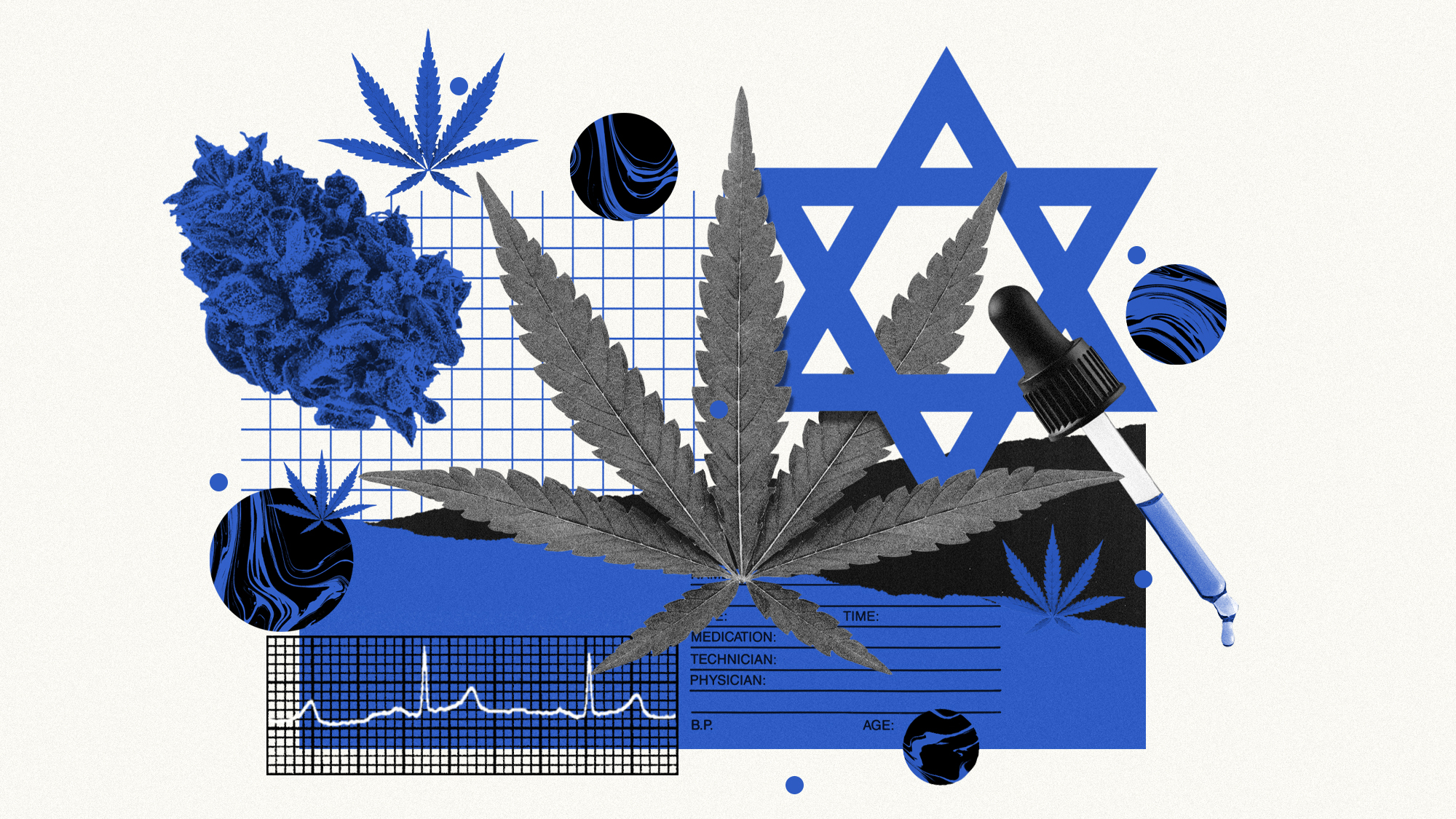 Israel flag and cannabis